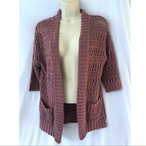 Staring At Stars Pink Open Front Knit Cardigan S